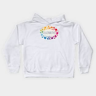 Elizabeth name with colorful leaves Kids Hoodie